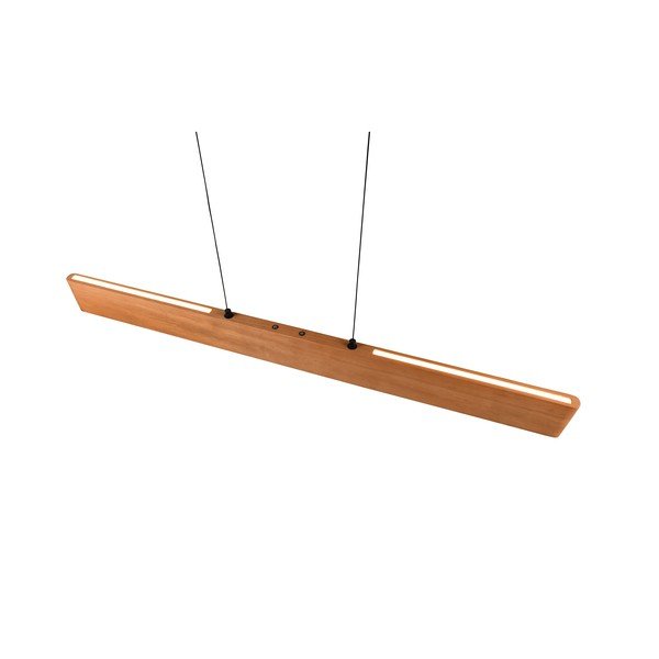 Lustră în culoare naturală LED cu abajur din lemn Edgewood – Trio-image-4