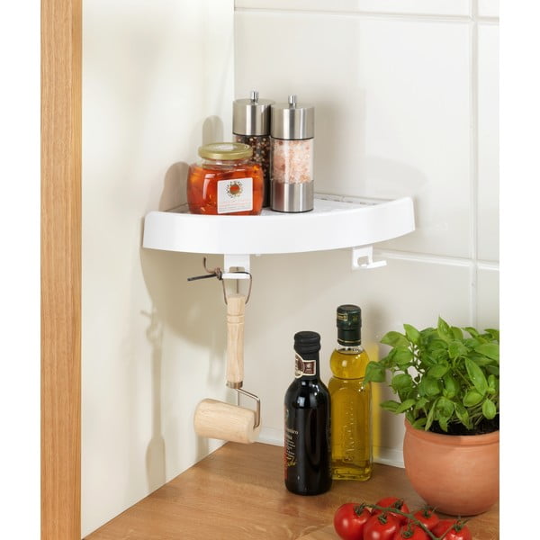 Raft pentru baie alb de colț autoadeziv din plastic Quick-Fit – Allstar-image-1