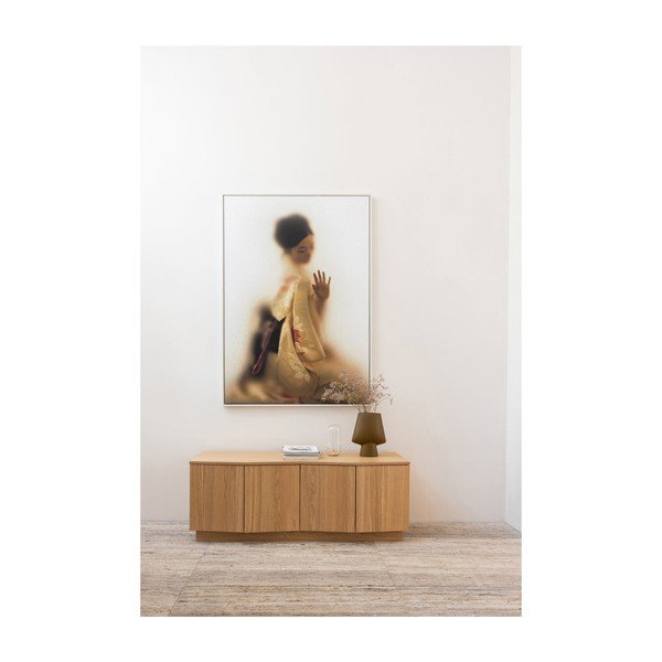 Comodă TV în culoare naturală din lemn de stejar 133x52x45 cm Zuma – WOOOD-image-1