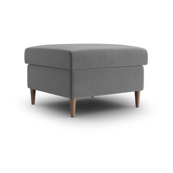 Taburet gri deschis cu tapițerie din catifea Kyoto – Cosmopolitan Design-image-1