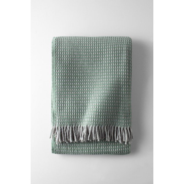 Pătură verde din amestec de bumbac 140x180 cm Uniwaffle – Euromant