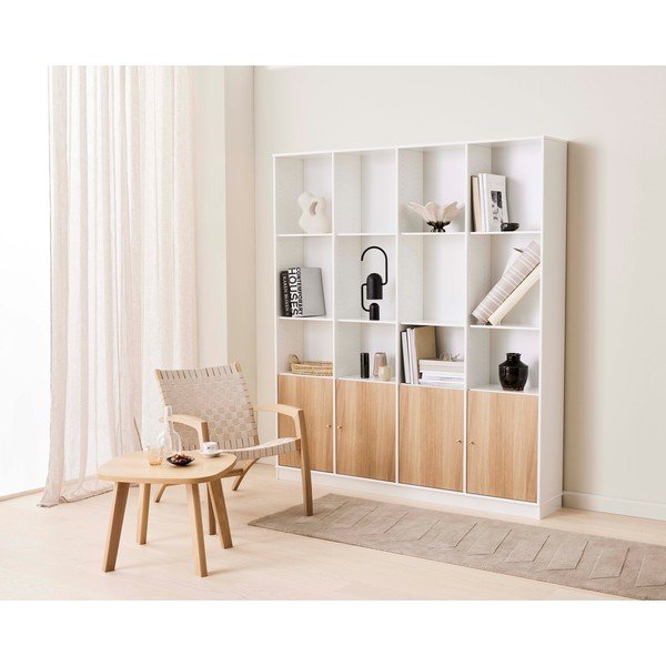Bibliotecă albă cu aspect de stejar  176x199 cm Mistral - Hammel Furniture-image-1