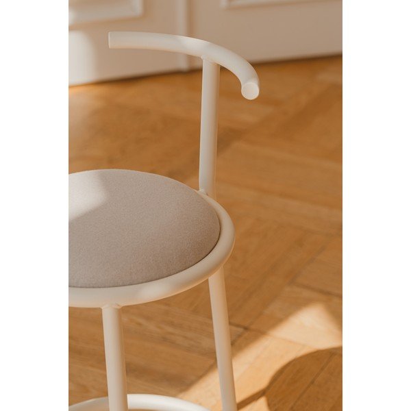 Scaun de bar bej din metal (înălțime șezut 68 cm) Hogo – noo.ma-image-3
