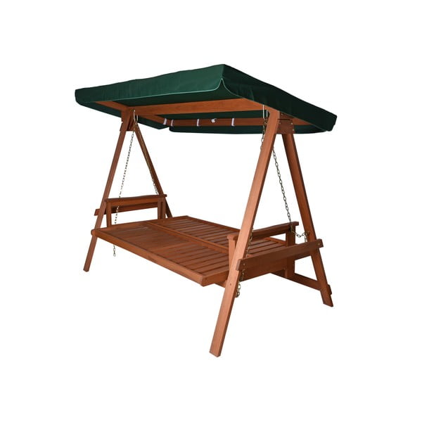 Balansoar de grădină verde/ din lemn Vegas Lux - Rojaplast-image-3