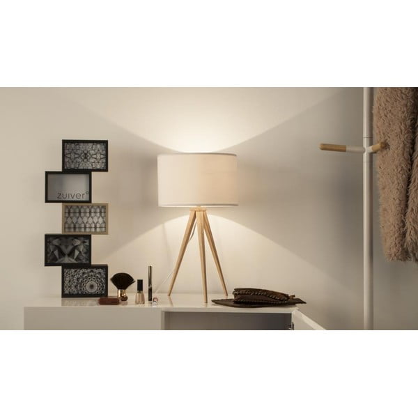 Veioză Zuiver Tripod wood, ø 28 cm, alb-image-2