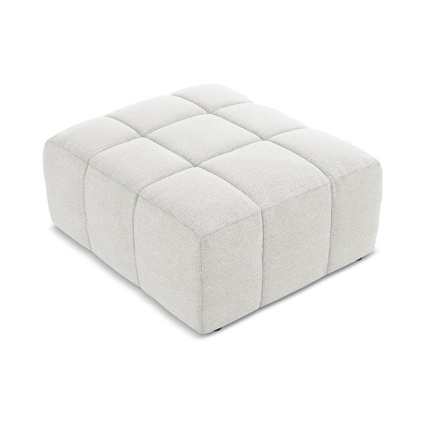 Taburet alb cu tapițerie din țesătură bouclé Aloha – Makamii-image-2