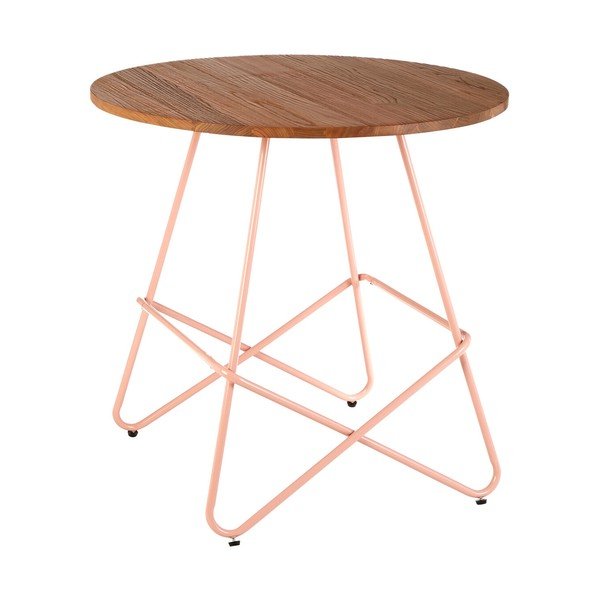 Masă de dining rotundă din lemn de ulm ø 80 cm District – Premier Housewares