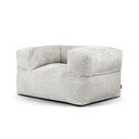 Fotoliu bean bag crem cu tapițerie din catifea reiată MooG – SLOWDOWN