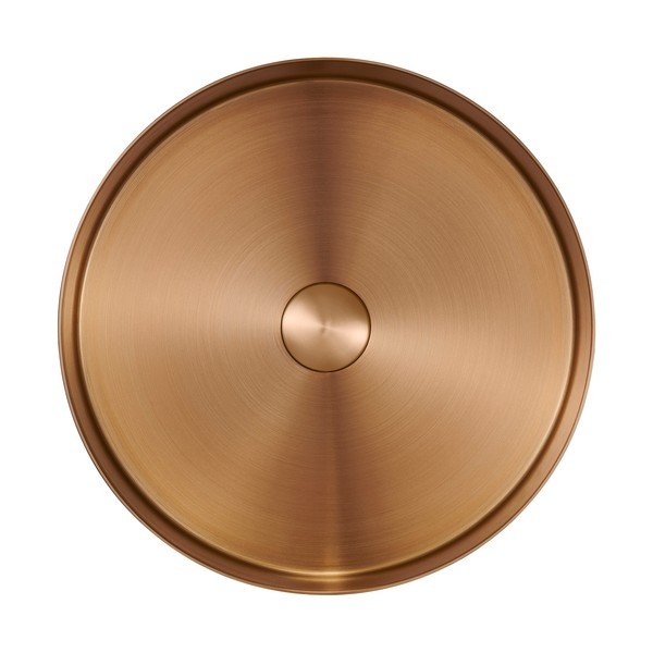 Chiuvetă arămie rotundă din oțel inoxidabil ø 38 cm Aurum – Sapho-image-2