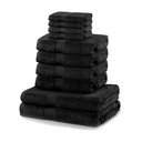 Set 8 prosoape negre și 2 prosoape de baie DecoKing Marina Black