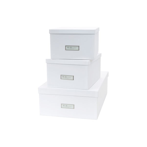 Set 3 cutii de depozitare Bigso Storage Box of Sweden Inge, alb-image-3