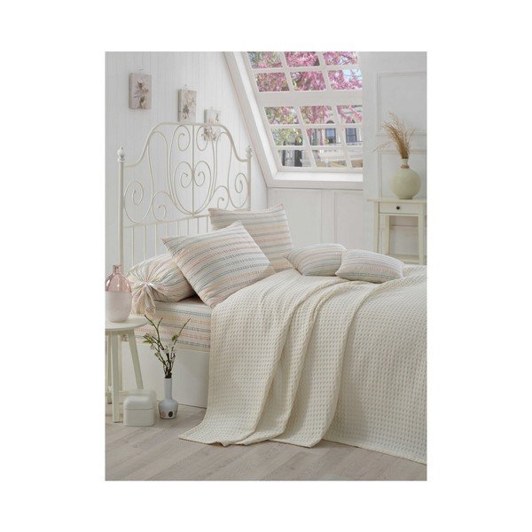 Set cuvertură din bumbac, cearșaf și 2 fețe de pernă Serro Malo, 160 x 230 cm