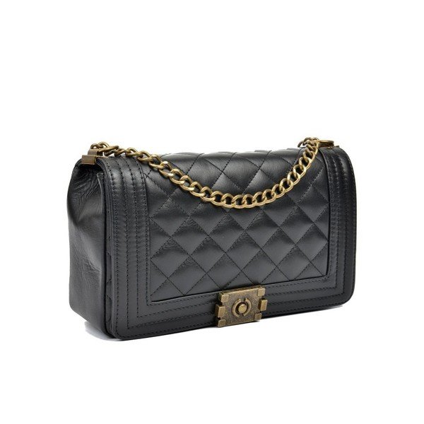 Gentuță din piele Anna Luchini Mini Nero, negru-image-3