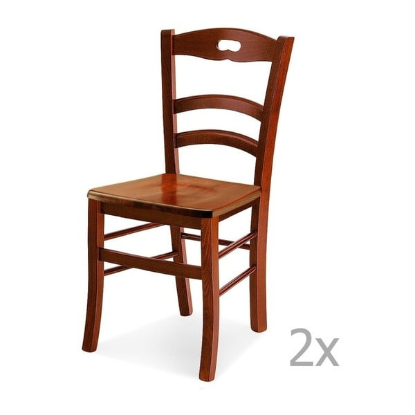 Set 2 scaune din lemn Castagnetti Noce