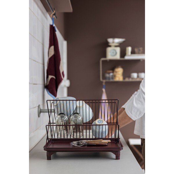 Scurgător de vase burgundy cu două nivele 42x29 cm Dry-It – Mette Ditmer Denmark-image-3