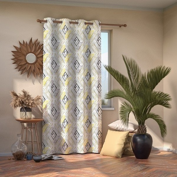 Draperie AmeliaHome Geometric Grey, 140 x 245 cm