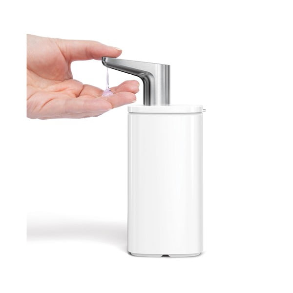 Dozator de săpun lichid alb din oțel 473 ml Pulse – simplehuman-image-2