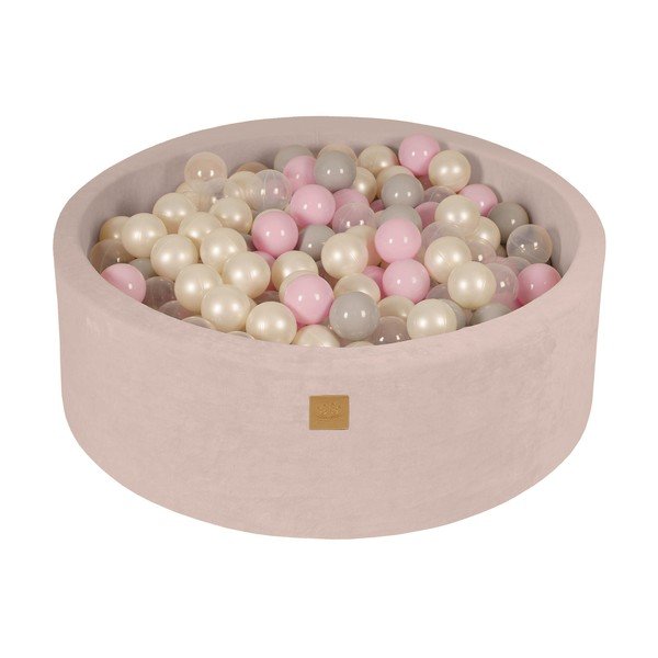 Piscină cu bile crem din catifea ø 90x30 cm Montessori – Meowbaby