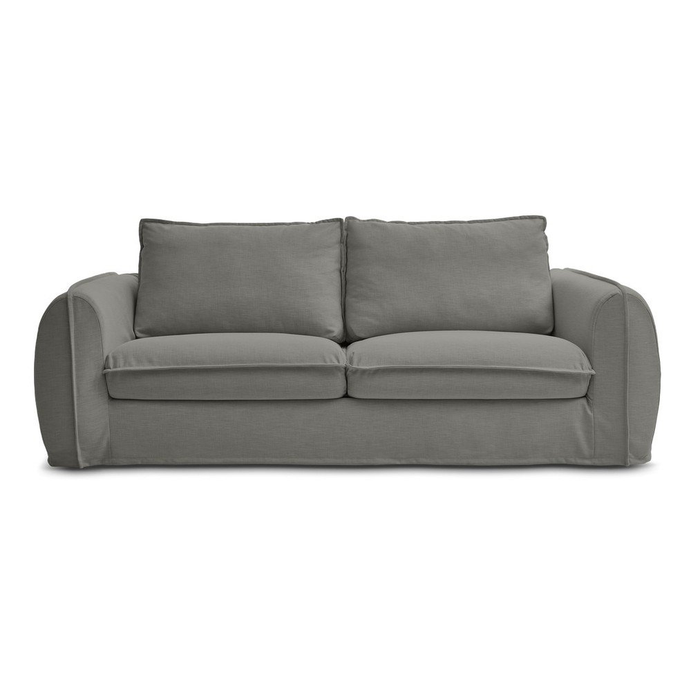 Canapea gri închis pentru dormitul zilnic/extensibilă 216 cm Archimede – Bobochic Paris