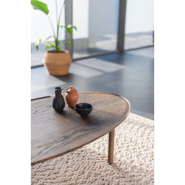 Măsuță de cafea maro din lemn de stejar 80x150 cm Mu – Gazzda-image-1