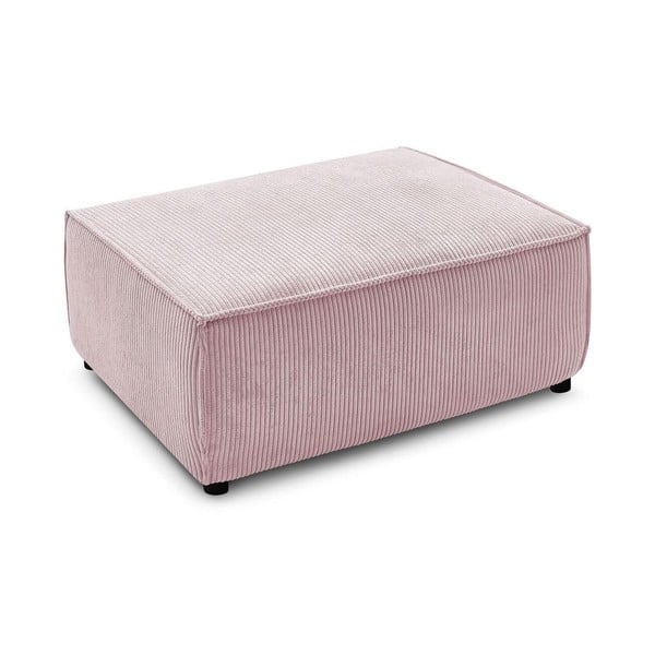 Taburet roz deschis cu tapițerie din catifea reiată Nihad – Bobochic Paris-image-3