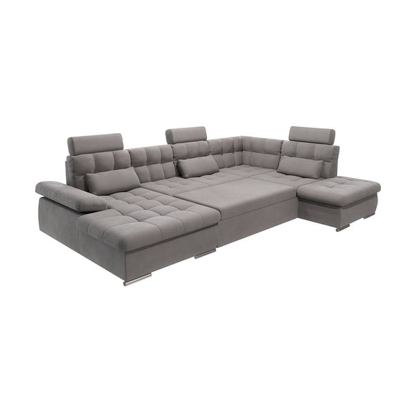 Colțar gri extensibil, cu spațiu de depozitare (cu colț pe partea dreaptă, în formă de "U") Merkur – Ropez-image-2