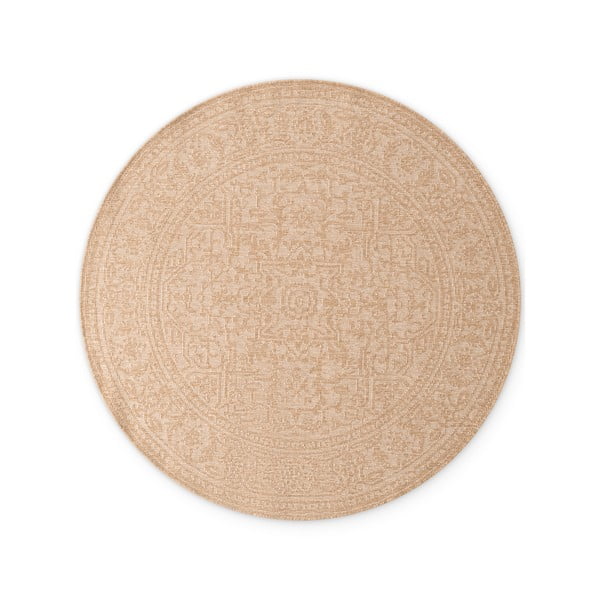 Covor pentru exterior și interior bej/fildeș rotund ø 160 cm Duet Kona – NORTHRUGS