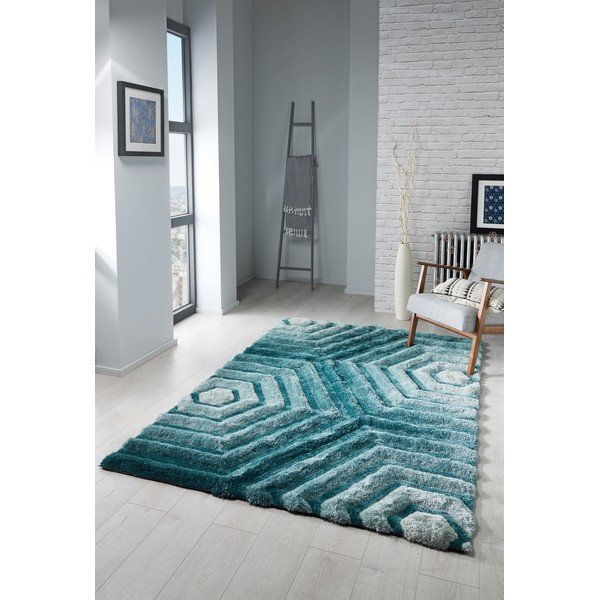 Covor Flair Rugs Hexagon Duck, 160 x 230 cm, albastru-verde-image-1
