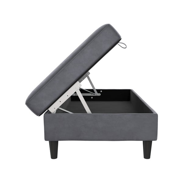 Taburet gri cu tapițerie din catifea Hartford – Støraa-image-3