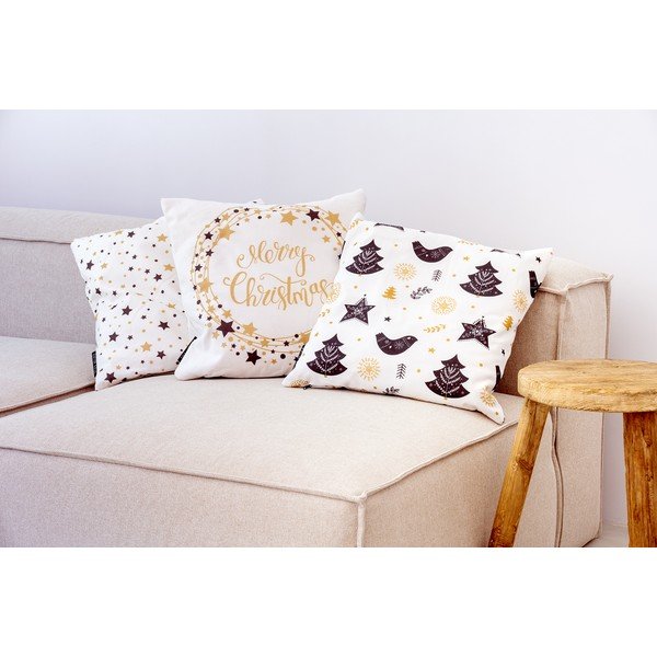 Față de pernă 45x45 cm  cu model de Crăciun Golden Stars – Butter Kings-image-3