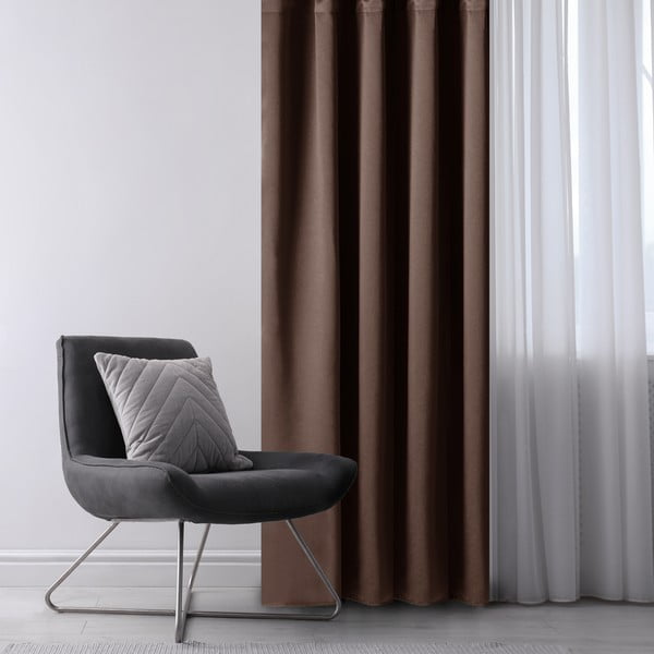 Draperie maro dimout (semi-opacă) 140x175 cm Kierra – Restilo-image-1