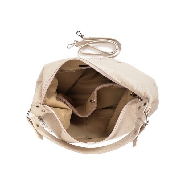 Geantă din piele Sofia Cardoni Bruhna, bej-image-1