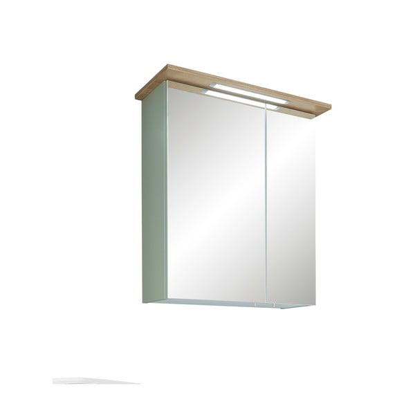 Dulap de baie suspendat verde cu oglindă 60x72 cm Set 923 - Pelipal-image-2