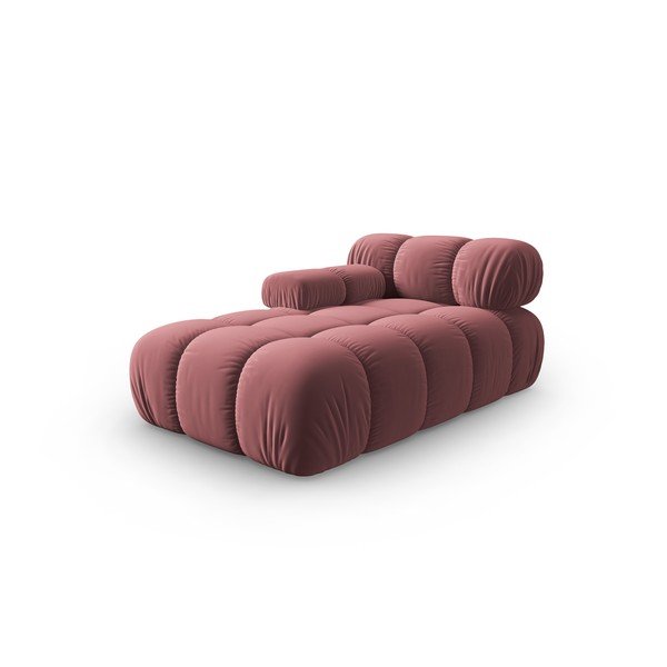 Șezlong roz cu tapițerie din catifea (colț stânga) Bellis – Micadoni Home-image-3