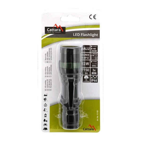 Lanternă LED Cattara ZOOM, negru-image-4