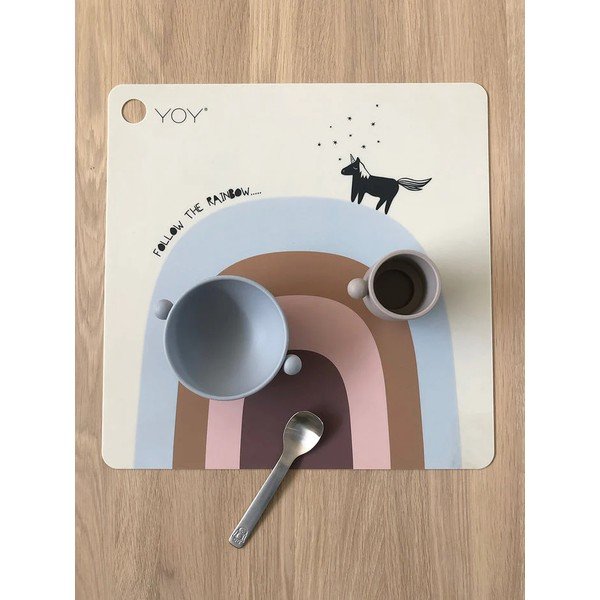 Suport de farfurie pentru copii din silicon 38x38 cm Follow The Rainbow – OYOY Mini-image-1