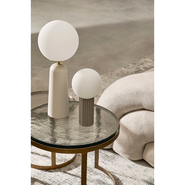 Veioză albă din metal cu abajur din sticlă (înălțime 51 cm) Delphine – Bizzotto-image-1