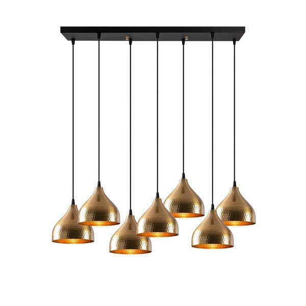 Lustră neagră/aurie cu abajur din metal Tattoo – Opviq lights-image-2
