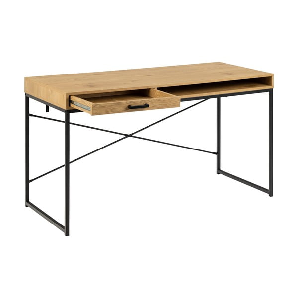 Birou în decor de stejar sălbatic Actona Seaford, 58 x 140 cm-image-2