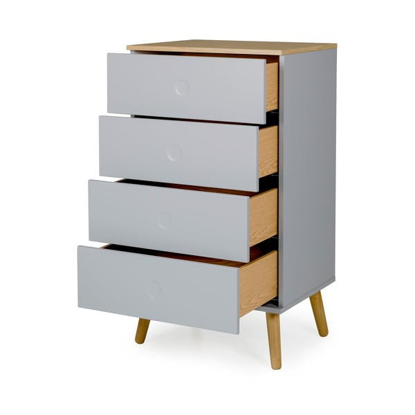 Dulap cu detalii în decor de stejar Tenzo Dot, lățime 55 cm, gri-image-3
