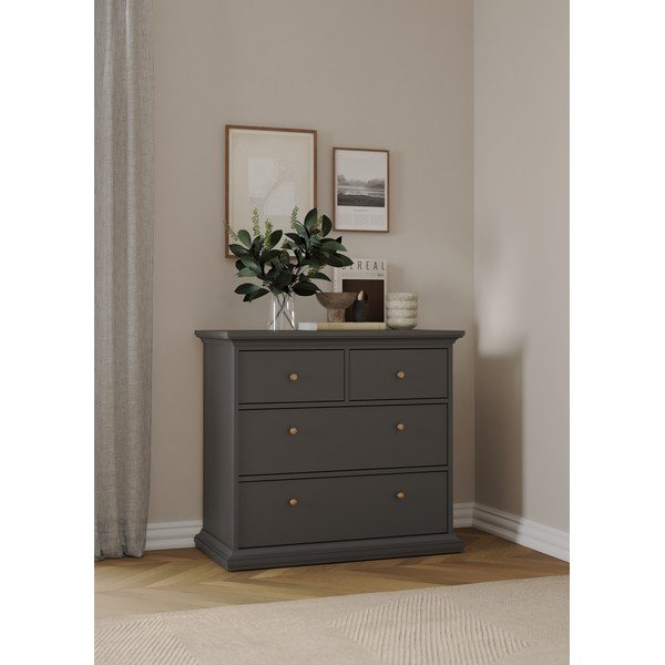 Comodă gri joasă 96x87 cm Paris – Tvilum-image-1