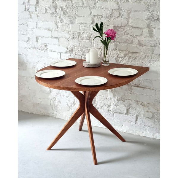 Masă de dining cu aspect de lemn de stejar 90x90 cm Jubi – Ragaba-image-1