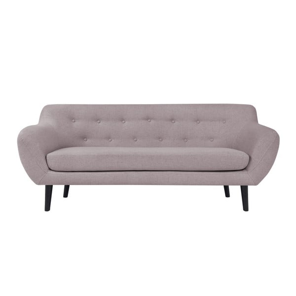 Canapea cu 3 locuri și picioare maro Mazzini Sofas Piemont, roz