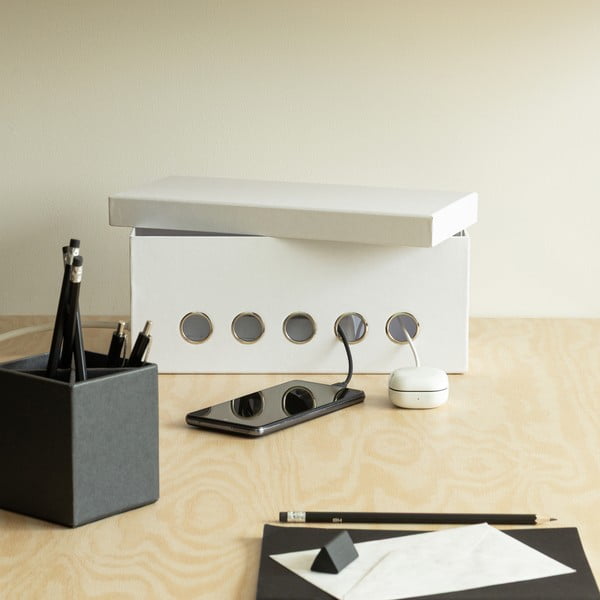Organizator alb pentru cabluri din carton Cordy Paper Laminate – Bigso-image-1