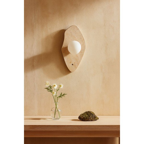 Aplică de perete bej din piatră ø 10 cm Hilde – Opviq lights-image-2