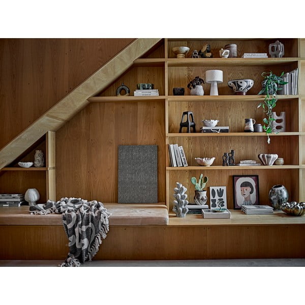 Pătură neagră/bej din bumbac reciclat 130x160 cm Salobre – Bloomingville-image-4