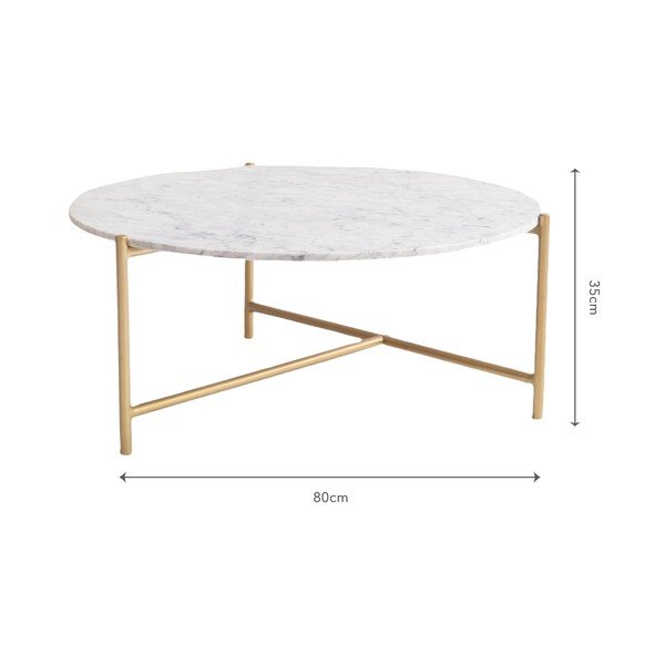 Măsuță de cafea albă rotundă din marmură ø 80 cm Morgans – Really Nice Things-image-3