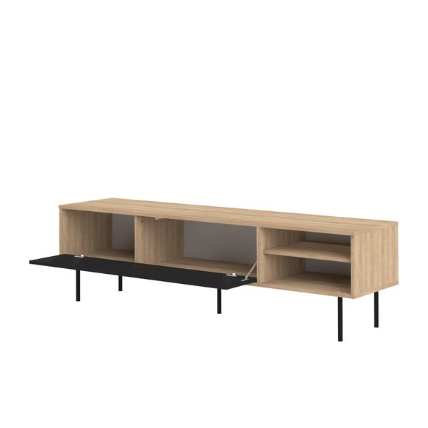 Comodă TV negru-natural  cu aspect de lemn de stejar 165x40 cm Ampère – TemaHome-image-3