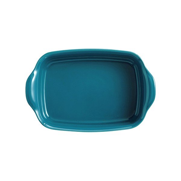 Vas dreptunghiular din ceramică pentru copt Emile Henry Ultime, 22 x 14,5 cm, albastru turcoaz-image-2