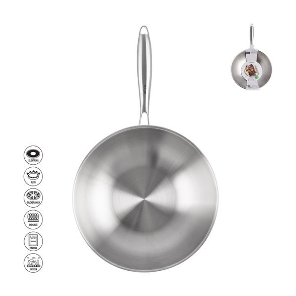 Tigaie tip wok din oțel inoxidabil ø 30 cm Steela – Orion-image-4
